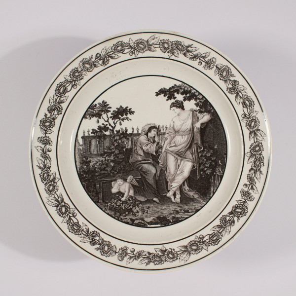 Lithografierter Teller Decor 46 - Creil-Montereau Frankreich circa 1830