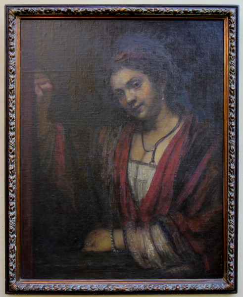 Ölgemälde Hendrickje Stoffels - Kopie nach Rembrandt 19. Jh. in Originalgröße