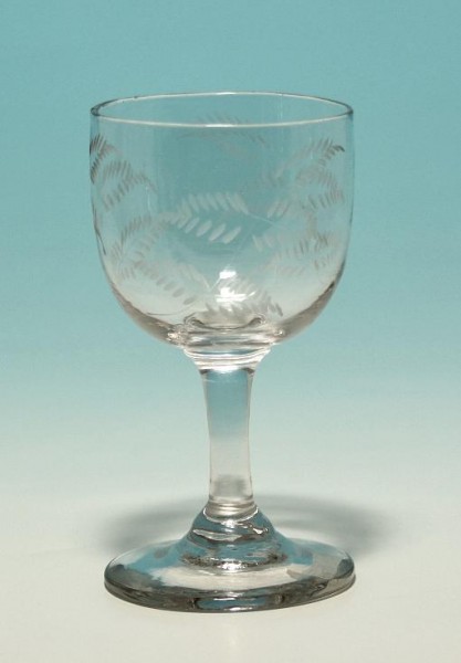 Südweinglas mit Gräserdekor - England um 1880