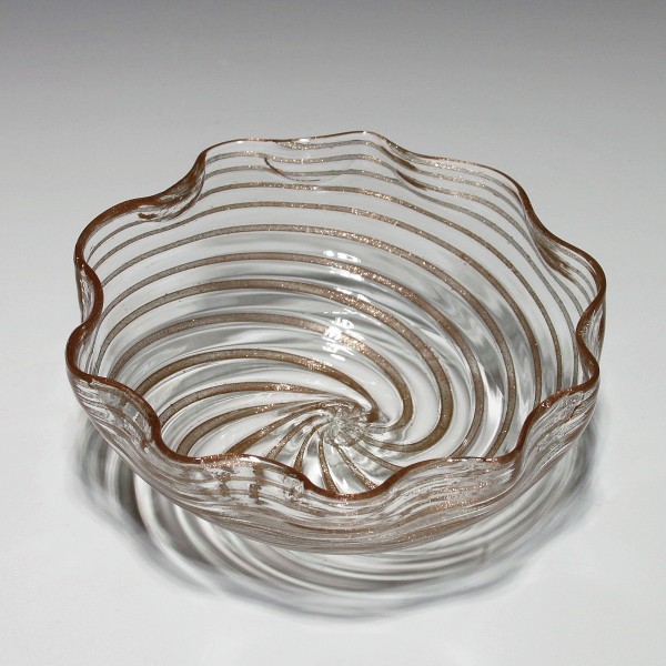 Kleine Murano Glasschale mit Kupferaventurinfäden - Ø 11 cm-Copy
