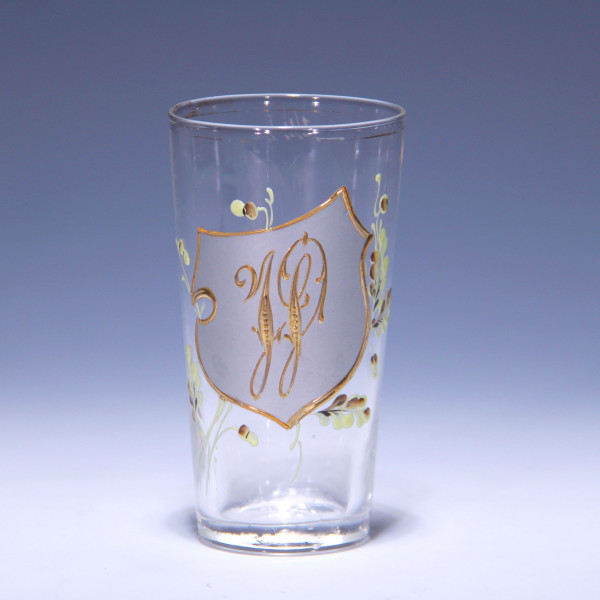 Jugendstil Buchstabenglas Bierglas H - JI - IJ - W 1/4 L.