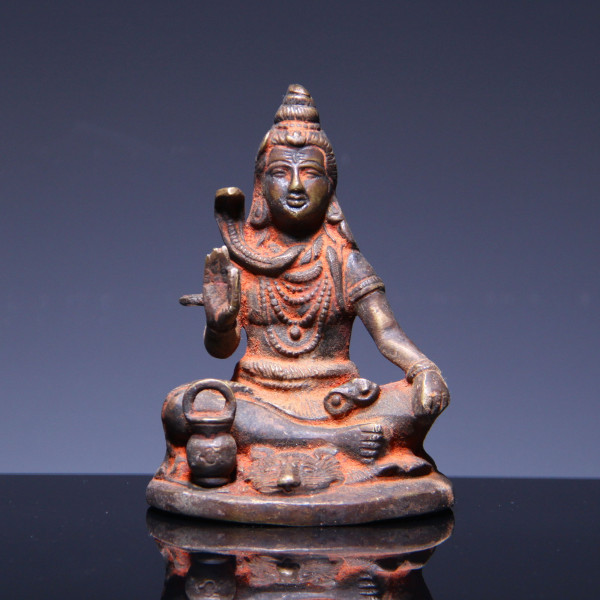 Indian Brass Hindu Lord Shiva Sculpture - 20 th. C.