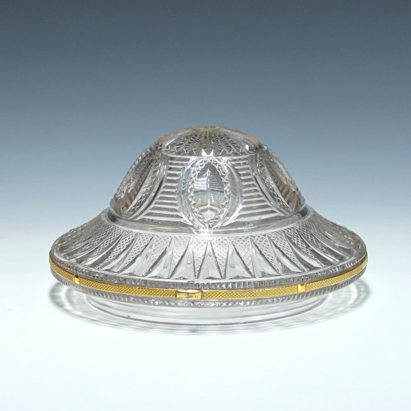 Biedermeier Lampenschirm mit vergoldetem Metallrand Ø 18 cm