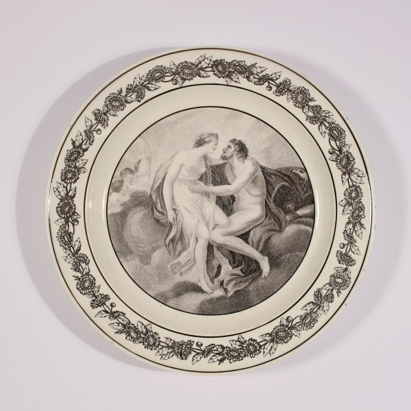 Lithografierter Teller DAPHNE UND CHLOE - Creil-Montereau Frankreich circa 1830