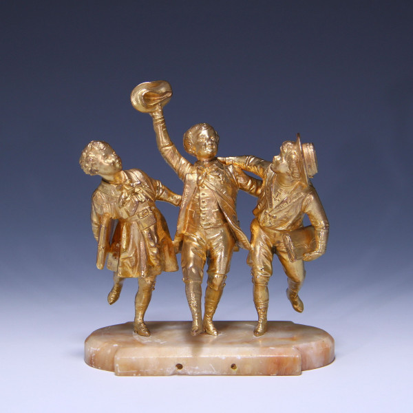 Vergoldete Bronzeskulptur EN VACANCES nach Faure de Broussé (1876-1908)