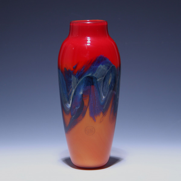 Michael Nourot 6147.8 / MN signed Studio Art Glass Vase USA 1980/90s