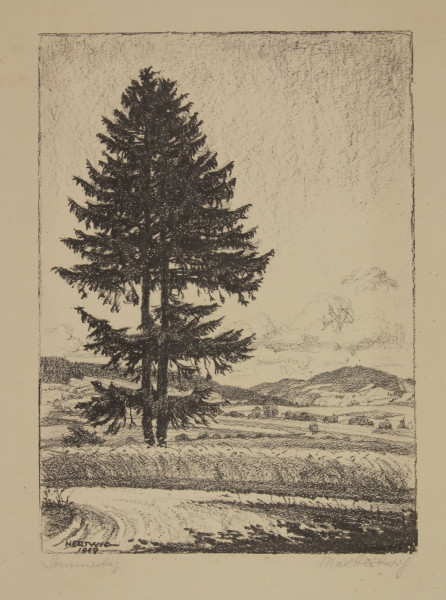 Hertwig, Max (1881-1975) signierte Lithografie SOMMERTAG 1919
