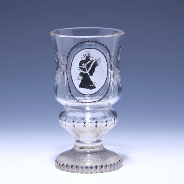 Vase mit Porträt in Schwarzlotbemalung - Haida/Steinschönau in Böhmen um 1915