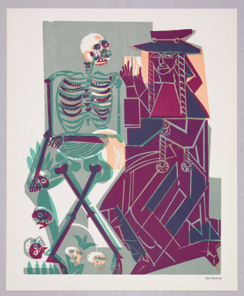 Grieshaber, HAP (1901-1981) Totentanz von Basel 1966 - DER KARDINAL