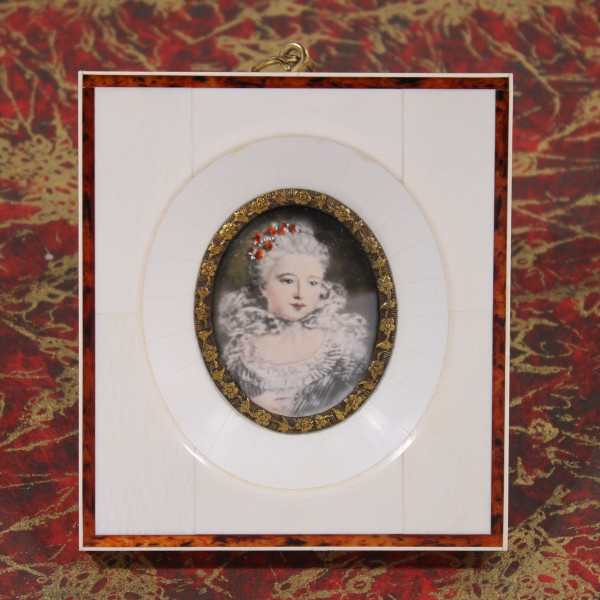 Miniaturmalerei Bildnisminiatur Porträt Mme ELIZABETH SCHWESTER Louis XVI. - 20. Jh.