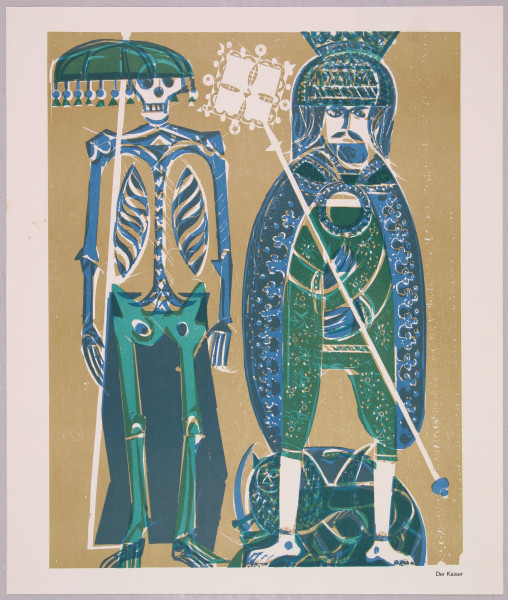 Grieshaber, HAP (1901-1981) Totentanz von Basel 1966 - DER KAISER