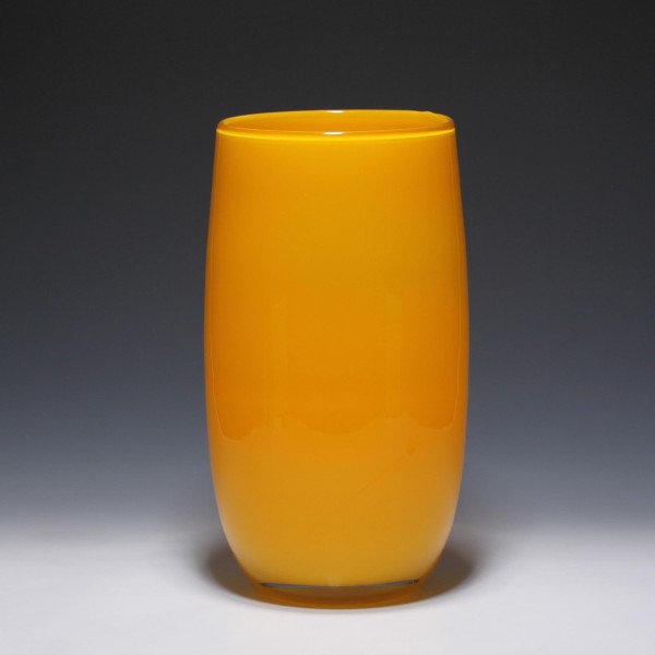 Moderne orangelbe Glasvase Bodenvase 35 cm