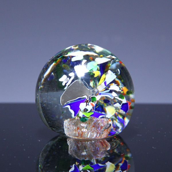 Briefbeschwerer Paperweight mit 2 Trompeten - Ø 8,7 cm - 816 Gramm