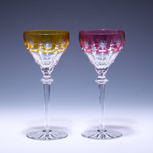 Paar Rohrbach & Böhme Überfangglas Römer - Rückers in Schlesien circa 1935