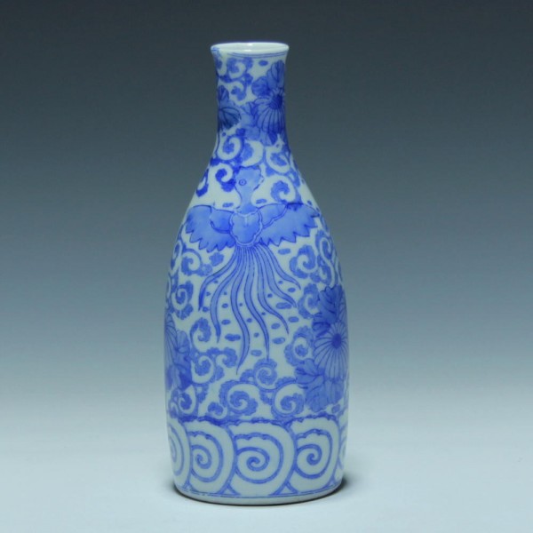 Transfer Printed Japanese Porcelain Vase - 17,5 cm - Crack