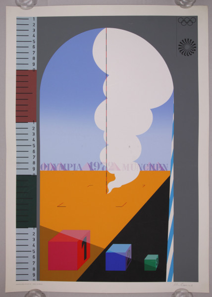 Kleinhammes, Hans-Jürgen (1937-2008) Bleistift signiertes Siebdruck Poster OLYMPIA 1972 MÜNCHEN
