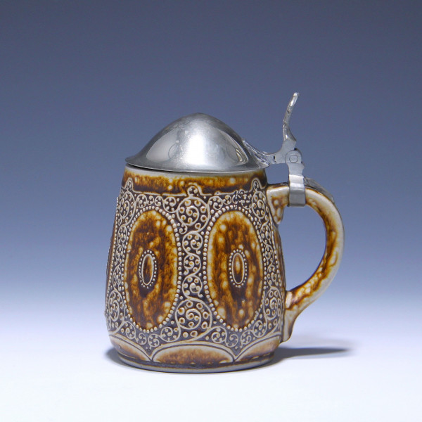 Jugendstil Steinzeug Bierkrug 1/2 L. - Westerwald um 1910