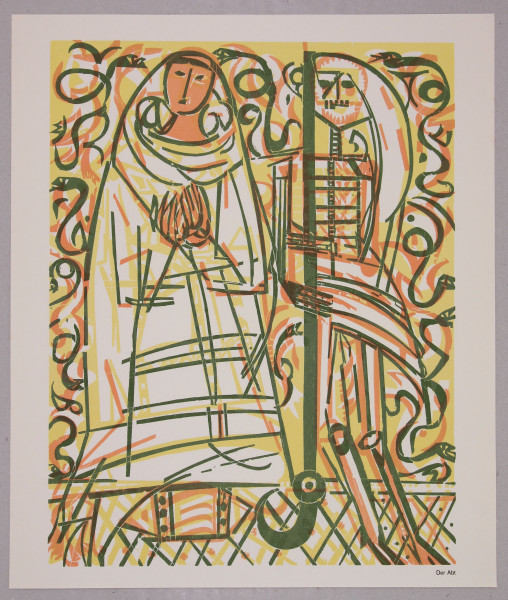Grieshaber, HAP (1901-1981) Totentanz von Basel 1966 - DER ABT