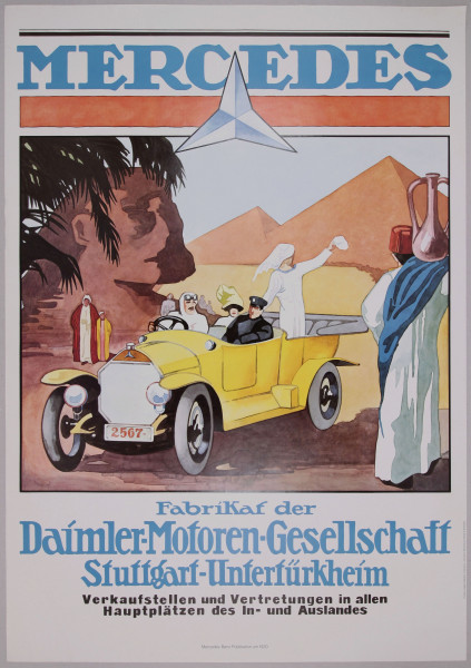 MERCEDES Plakat / Poster um 1920 - Nachdruck 1990er Jahre