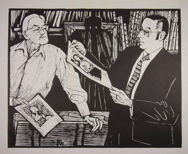 Felixmüller, Conrad (1897-1977) Holzschnitt SELBSTPORTRÄT MIT SOHN 1969